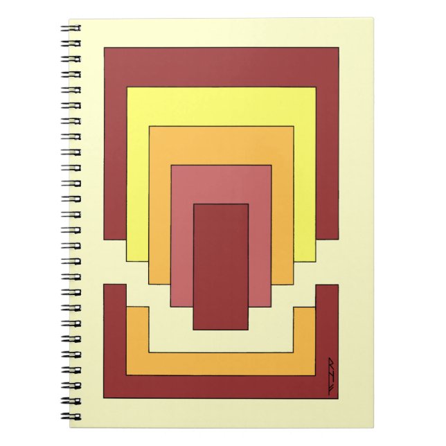 Rectangle Abstract Multicolor (70s Style) Notebook (Front)