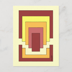 Rectangle Abstract Multicolor (70s Style) Postcard
