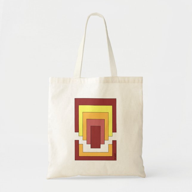 Rectangle Abstract Multicolor (70s Style) Tote Bag (Front)