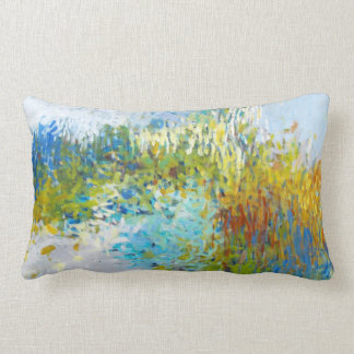 Rectangle Abstrait impressionniste peinture Coussin long
