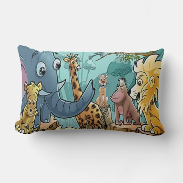 Rectangle Aller au Zoo - Coussin (Recto)