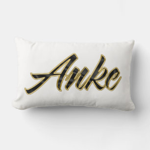 Rectangle Anke or noir Lettre Coussin Deco