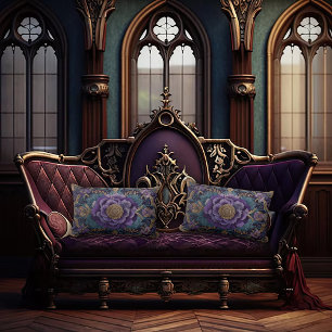 Rectangle Antique Design Dark Academia Lumbar Coussin