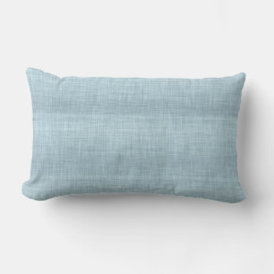 Rectangle Aqua Blue Linen Texture Lumbar Coussin