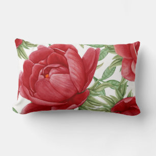 Rectangle Aquarelle Rouge Rose Imprimer Coussin
