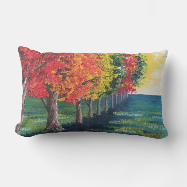 Rectangle "Arbres d'automne 1" coussin extérieur (Recto)