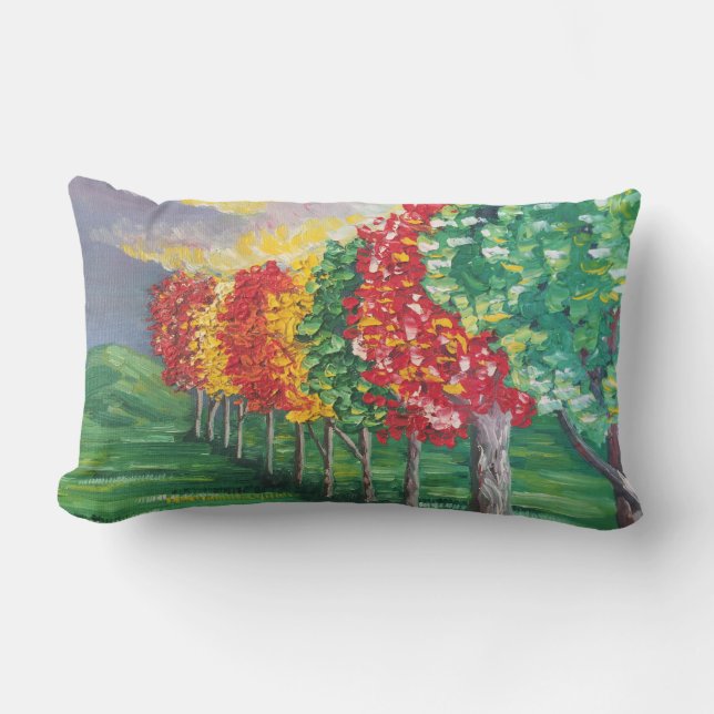 Rectangle "Arbres d'automne 2" coussin extérieur (Recto)