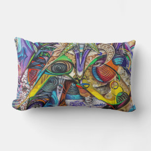 Rectangle Art de rue psychédélique - Coussin de graffiti abs
