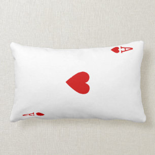 Rectangle As de coussin de carte de jeu de coeurs (dos de