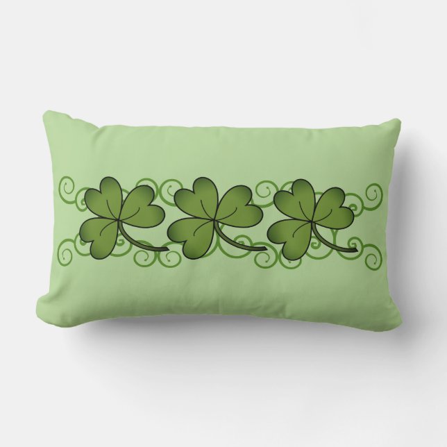 Rectangle Beau Scroll & Shamrock Lumbar Coussin (Recto)