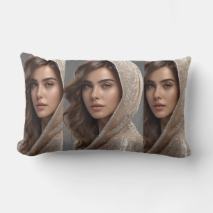 Rectangle Belle Coussin femme créée par AI