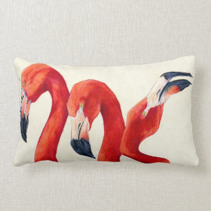 Rectangle Birds of a Feather - coussin de Flamant rose