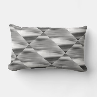 Rectangle Blanc, gris clair, gris foncé, Coussin noir