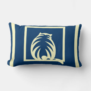 Rectangle bleu et crème CATS coussin moderne