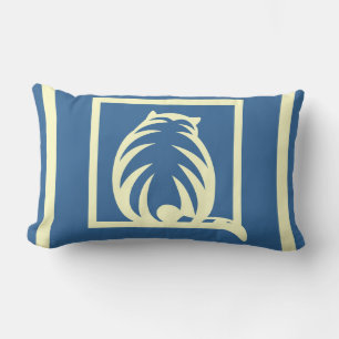 Rectangle bleu et crème CATS coussin moderne