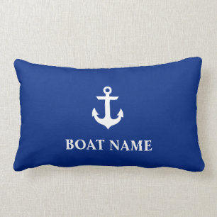 Rectangle Bleu lombaire de coussin de bateau d'Ancre