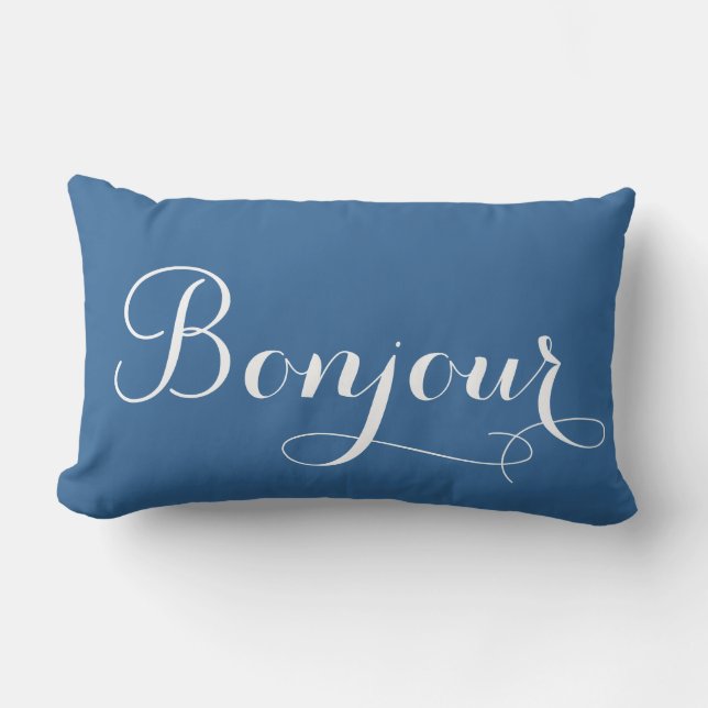Rectangle Bonjour Paris Lumbar Coussin (Recto)