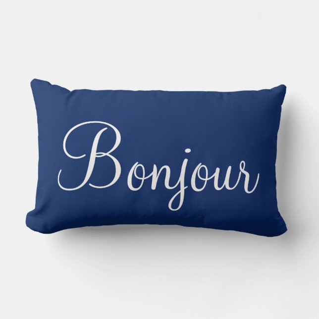Rectangle Bonjour Paris Lumbar Coussin (Recto)