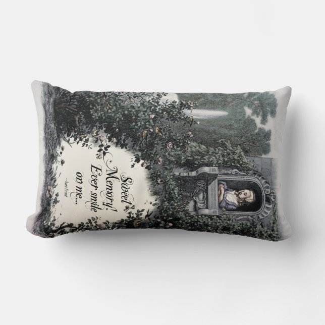 Rectangle Brontë "Sweet Memory" Coussin de poésie d'art vict (Recto)