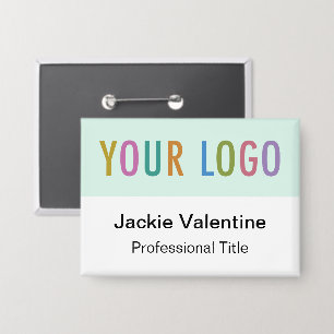 Rectangle Button Badge Name Tag with Logo 3.5x2.5