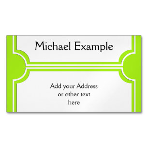 Rectangle Button elegant white + your back & idea Magnetic Business Card