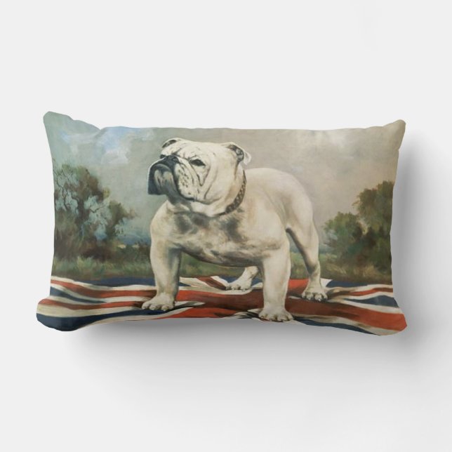 Rectangle Caisse britannique de coussin de bouledogue (Recto)
