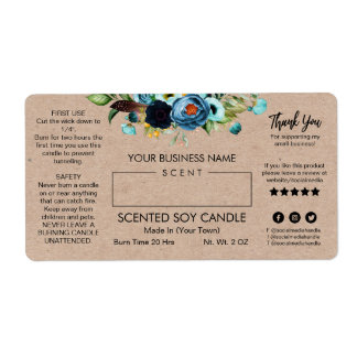 Rectangle Candle Labels With Kraft Paper