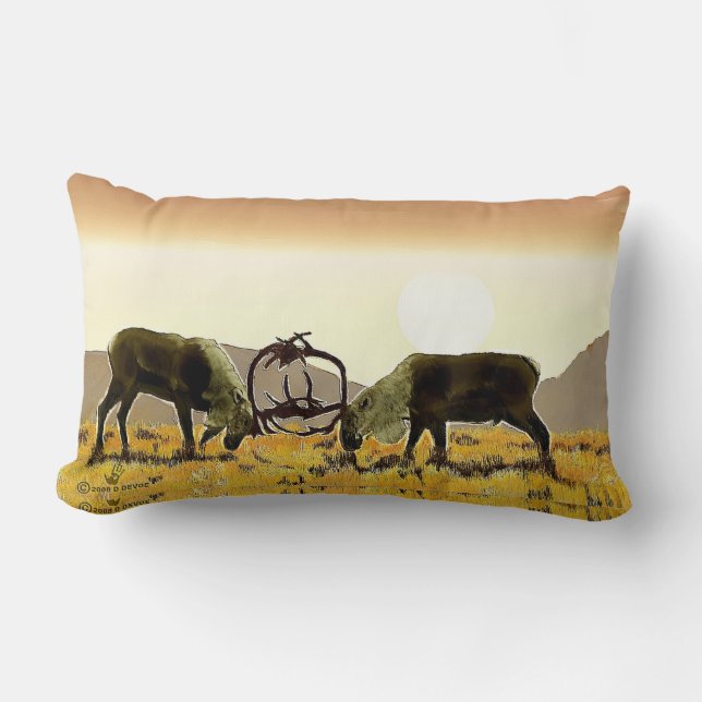 Rectangle Caribou Duel Lumbar Coussin (Recto)