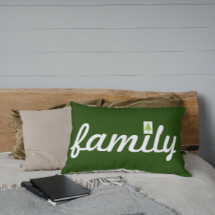 Rectangle Chasseur Green Family Tree Lumbar Coussin