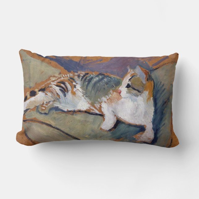Rectangle Chat, août Macke Lumbar Coussin (Recto)