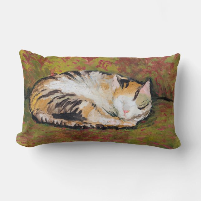 Rectangle Chat, août Macke Lumbar Coussin (Recto)