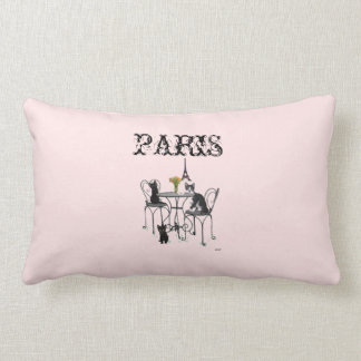 Rectangle Chatons dans le coussin lombaire rose de Paris