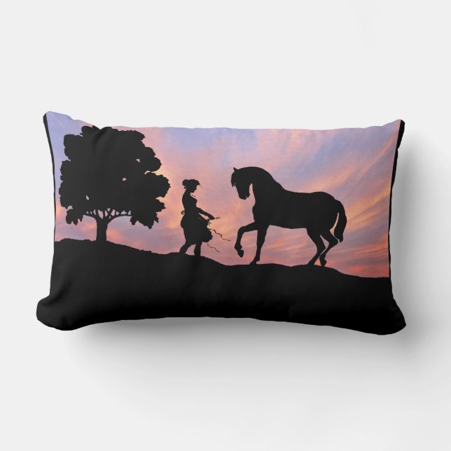 Rectangle Cheval et premier coussin de silhouette (Recto)