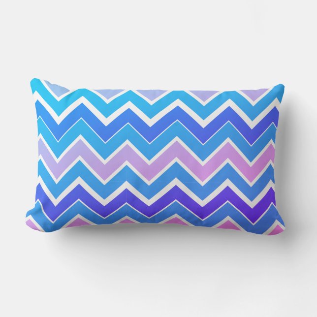 Rectangle Chevron rose et bleu pour impression Coussin Lumba (Recto)