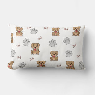 Rectangle Chien blanc et Coussin Lumbar