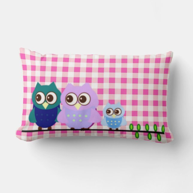 Rectangle Chouettes Famille American Mojo Coussin (Recto)