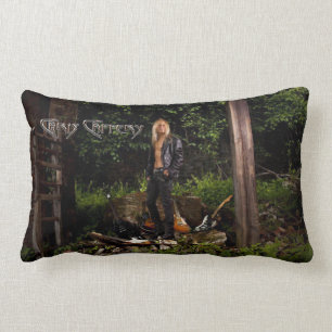 Rectangle Chris Caffery Standing with Guitars Lumbar Coussin