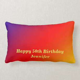 Rectangle cinquantième Arc-en-ciel vif de coussin lombaire