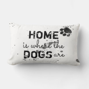 Rectangle citation de chien mignon maison coussin est où les