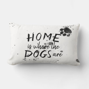 Rectangle citation de chien mignon maison coussin est où les