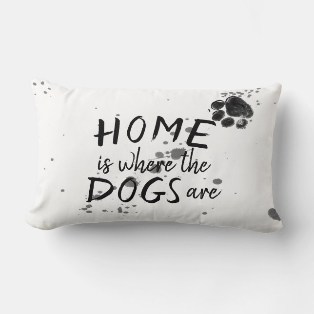 Rectangle citation de chien mignon maison coussin est où les (Recto)