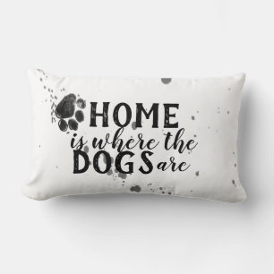 Rectangle citation de chien mignon maison coussin est où les