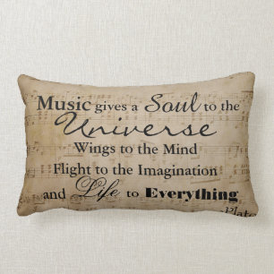 Rectangle Citation de musique de Platon - coussin lombaire