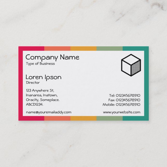 Rectangle - Colorbars Business Card (Front)