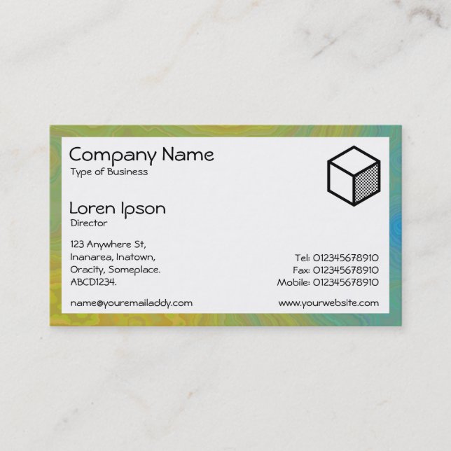 Rectangle - Colourful Marble Business Card (Front)