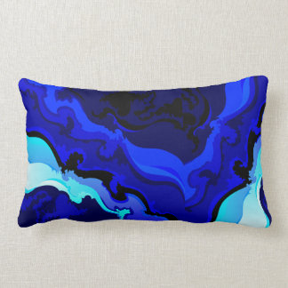 Rectangle Conception de coussin de remous de vague de bleu