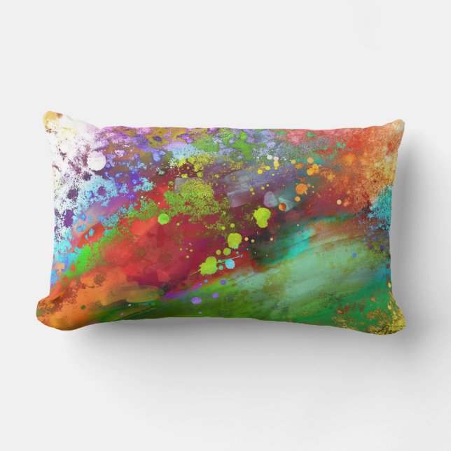 Rectangle couleur splash coussin brillant coloré art abstrai (Recto)