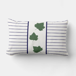 Rectangle Coussin à feuilles vertes pâles Feuilles à bandes 