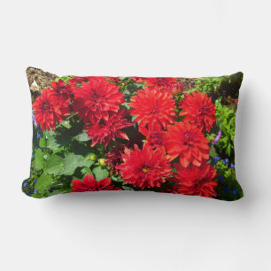 Rectangle Coussin à fleurs Red Dahlia