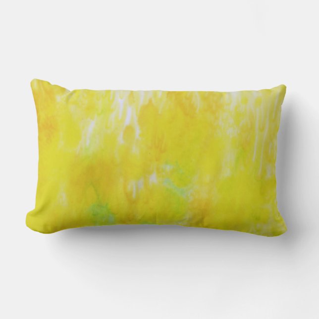 Rectangle Coussin Abstrait en soie de champ de moutarde (Recto)